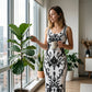 👗 TIDSBEGRENSET 50% RABATT! ✨ Dame Klassisk Blomsterprint Maxikjole – Bodycon, Sidesprett, Porselen Mønster 💙