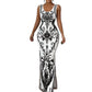 👗 TIDSBEGRENSET 50% RABATT! ✨ Dame Klassisk Blomsterprint Maxikjole – Bodycon, Sidesprett, Porselen Mønster 💙