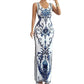 👗 TIDSBEGRENSET 50% RABATT! ✨ Dame Klassisk Blomsterprint Maxikjole – Bodycon, Sidesprett, Porselen Mønster 💙