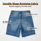 Denim-bermudashorts for damer, med middels høy midje og lommer