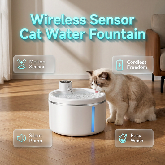 🥳2026 VARMT SALG🥳💞50 000+ SOLGT!🐱💧 50 % RABATT! Trådløs automatisk vannfontene til katter – Ingen ledninger, ingen stikkontakt nødvendig. Plasser den hvor som helst – stue, soverom eller kjøkken. Trygg og stilig! 🏠✨