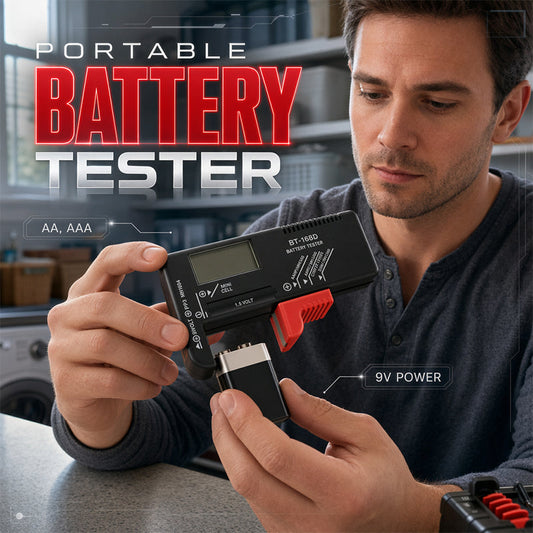 📊 KJØP 1, FÅ 1 GRATIS – Batteritester med digitalt display – leser nøyaktig batteristatus – sorter brukbare fra tomme