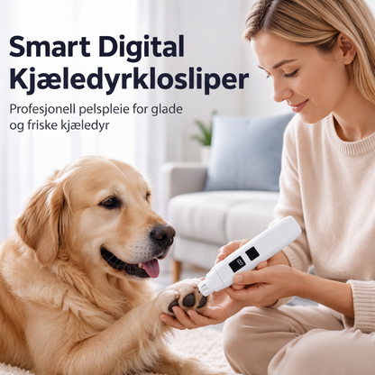 Elektrisk neglesliper for kjæledyr med LED-effektvisning