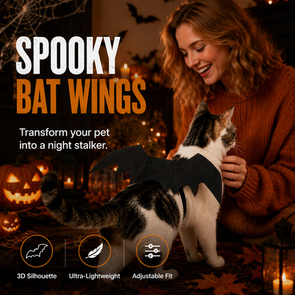 Halloween-flaggermusvinger kostyme for kjæledyr