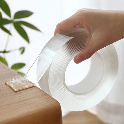 🔥🔥Gjennomsiktig nano-magisk tape som ikke etterlater rester, med et dobbeltsidig håndtak som kan brukes på nytt.