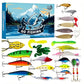 Jule-fiskesluk adventskalender blind box-sett med minnow, popper og skjeer