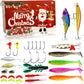 Jule-fiskesluk adventskalender blind box-sett med minnow, popper og skjeer