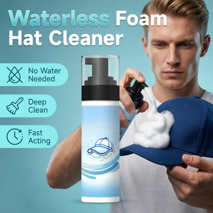 🥳 2026 HETT SALG 🥳💞 50 000+ SOLGT! 🧢✨ 50% RABATT! Effektiv flekkfjernerspray for luer – Vannfritt skum løfter svette & skitt umiddelbart. Skjønnsom mot stoff – ingen bleking, ingen deformering. Et must-have for lueelskere! 👒💪