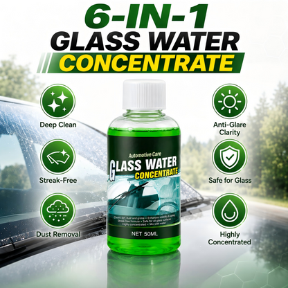 🚗 50 % RABATT NÅ! Automotive Glass Water Concentrate – høykonsentrert, dyptrengjøring og stripefri overflate – perfekt for frontruter, sideruter og sidespeil ✨🪟