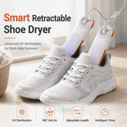 👟 50 % RABATT NÅ! 🔥 Uttrekkbar elektrisk skotørker med UV-sterilisering – smart uttrekkbart design, UV-sterilisering og rask varmesirkulasjon – perfekt for alle sko 🦶✨