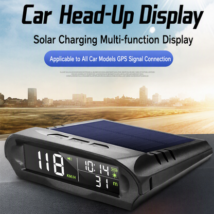 🚗 50 % RABATT NÅ! ☀️ Solcelledrevet GPS-display til bil – dobbel lading, smart lysstyrke og fartsvarsler 🛡️