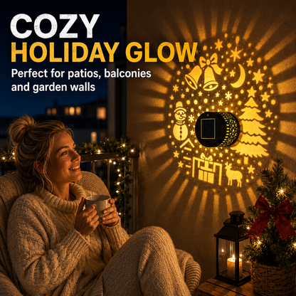 🥳 2026 HETT SALG 🥳💞 50 000+ SOLGT! 🎄❄️ 50 % RABATT! Dekorativ solcelledrevet vegglampe med lysprojeksjon – IP65-værbestandig, automatisk av/på. Projiserer festlige mønstre – perfekt til jul og Halloween! 🏡✨