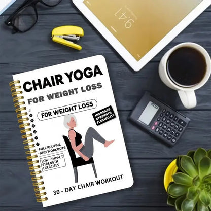 🧘 Kjøp 2, få 1 gratis – spiralbundet notatbok egnet for stol-yoga og trening | Perfekt for avslappende øvelser hjemme