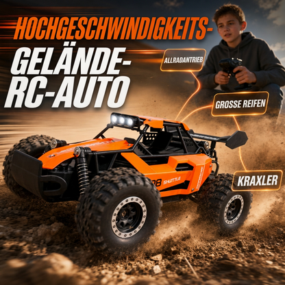 🏎️ 50% RABATT – Rask off-road RC-bil – 4WD – overdimensjonerte dekk – responsiv styring – støtdempende fjæring – LED-lys for nattkjøring