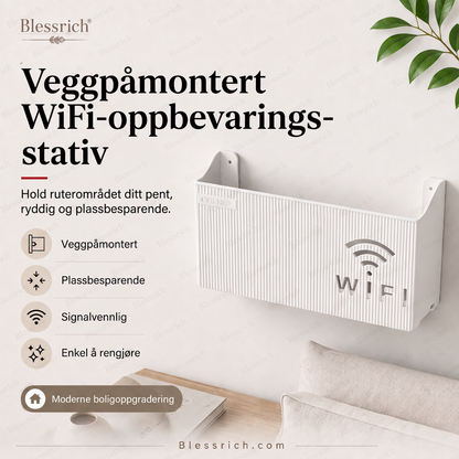 Veggmontert oppbevaringsstativ for WiFi-ruter