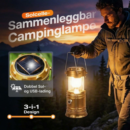 🔥Nå: 50% Rabatt i Begrenset Tid｜⛺️ Solcelle Campinglykt – Oppladbar Sammenleggbar LED-lampe – IPX4 Vanntett – Magnetisk Base og Foldbar Krok – for Utendørs og Nødstilfeller ✨🛡️