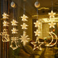 🎄❄️LED-julelys med snøfnugg og sugekopp ✨ | Batteridrevet, varmhvitt og flerfarget lys til vinduer, hjem og julefest