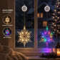 🎄❄️LED-julelys med snøfnugg og sugekopp ✨ | Batteridrevet, varmhvitt og flerfarget lys til vinduer, hjem og julefest