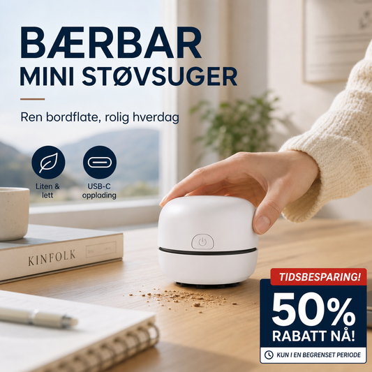 Bærbar mini-støvsuger til skrivebordet