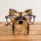 🦉Brillestativ i tre med dyr👓