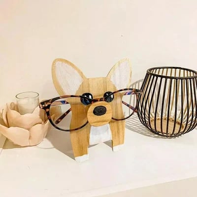 🦉Brillestativ i tre med dyr👓
