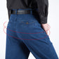 Jeans med høy midje og rett passform for menn